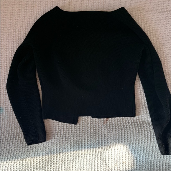 Women’s house of harlow Merino Wool Henley Sweater - Black - Picture 3 of 3